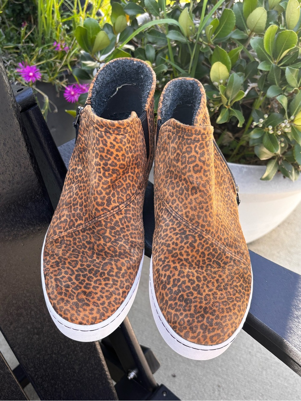 Clarks Leopard Print Ankle Booties in Brown and Black